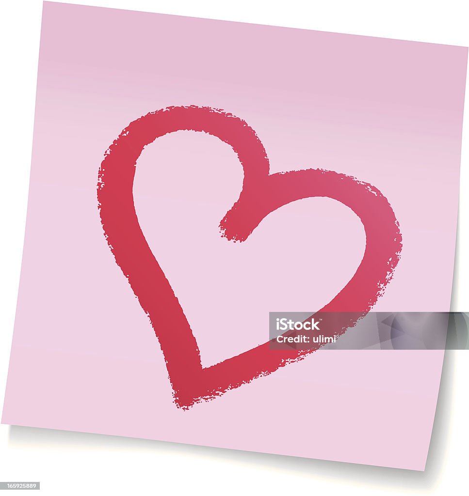 Heart Paper notice, heart. Adhesive Note stock vector