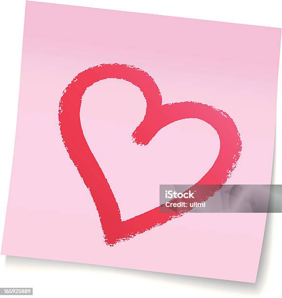 Heart Stock Illustration - Download Image Now - Adhesive Note, Heart Shape, Valentine's Day - Holiday