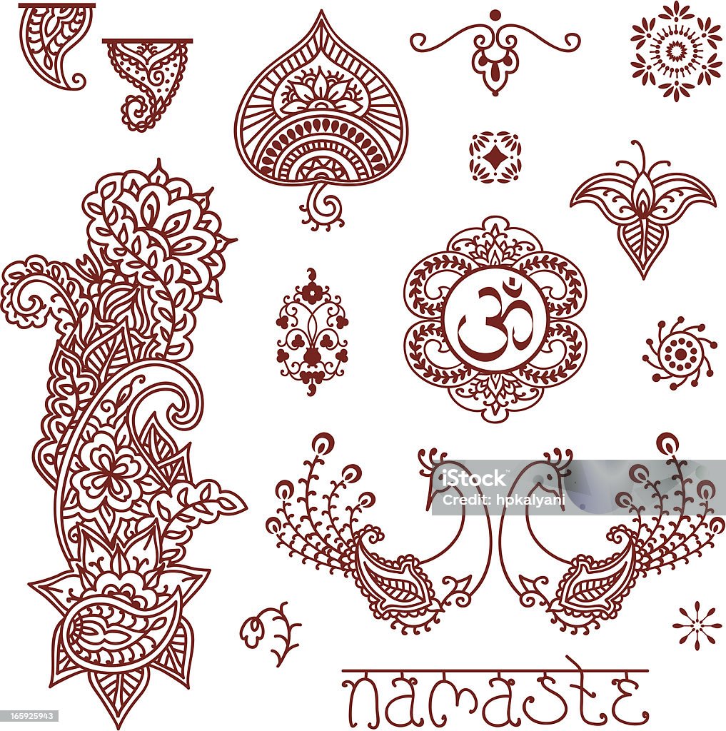 Mehndi Design Elements Stock Illustration - Download Image Now - Henna  Tattoo, Pattern, Peacock - iStock