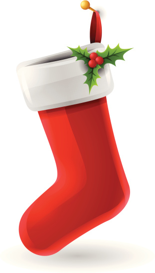 Christmas stocking isolated on white. EPS 10 file. Transparency used on highlight elements.