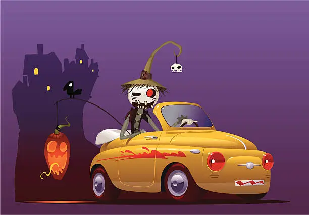 Vector illustration of Halloween Ride