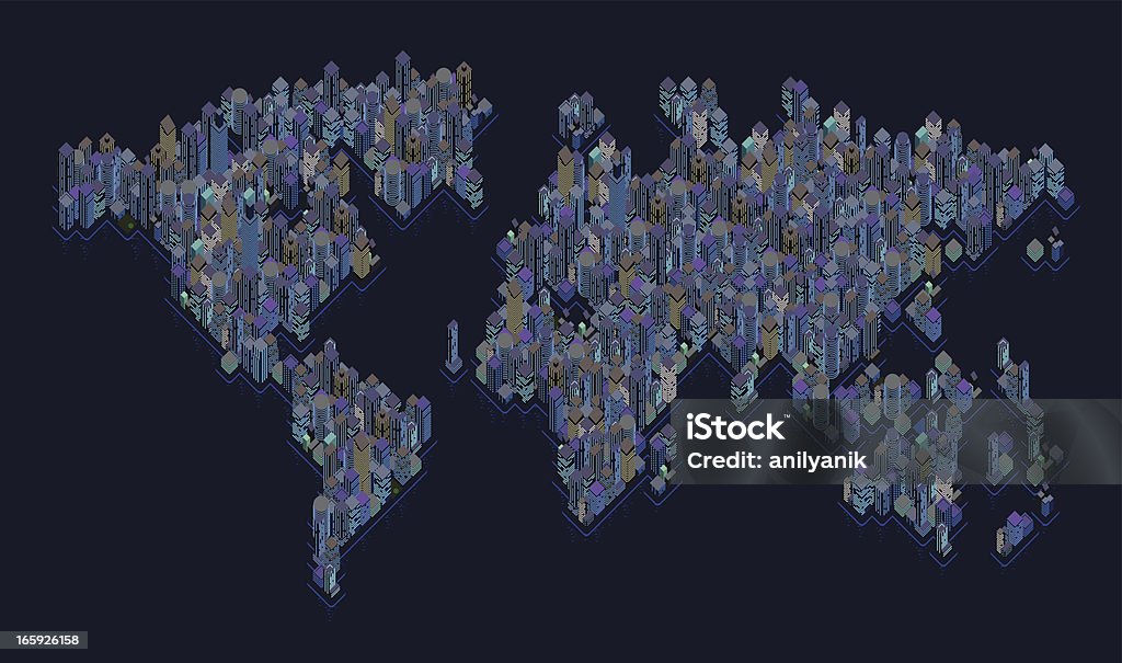 world bei Nacht - Lizenzfrei Technische Zeichnung Vektorgrafik