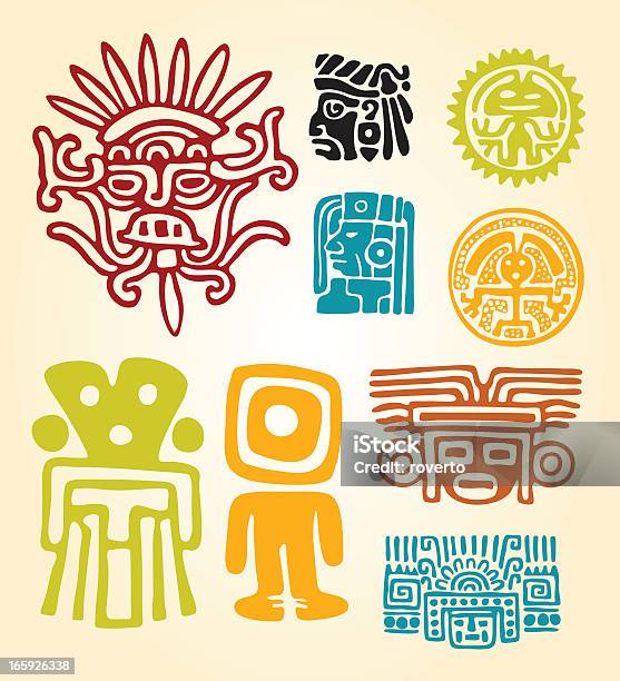 Maya Set Symbols Stock Illustration - Download Image Now - Aztec Civilization, Icon Symbol, Mayan