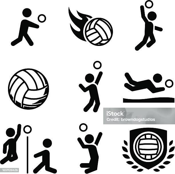 Ilustración de Voleibol Iconos De La Serie Black y más Vectores Libres de Derechos de Juego de vóleibol - Juego de vóleibol, Pelota de vóleibol, Ícono