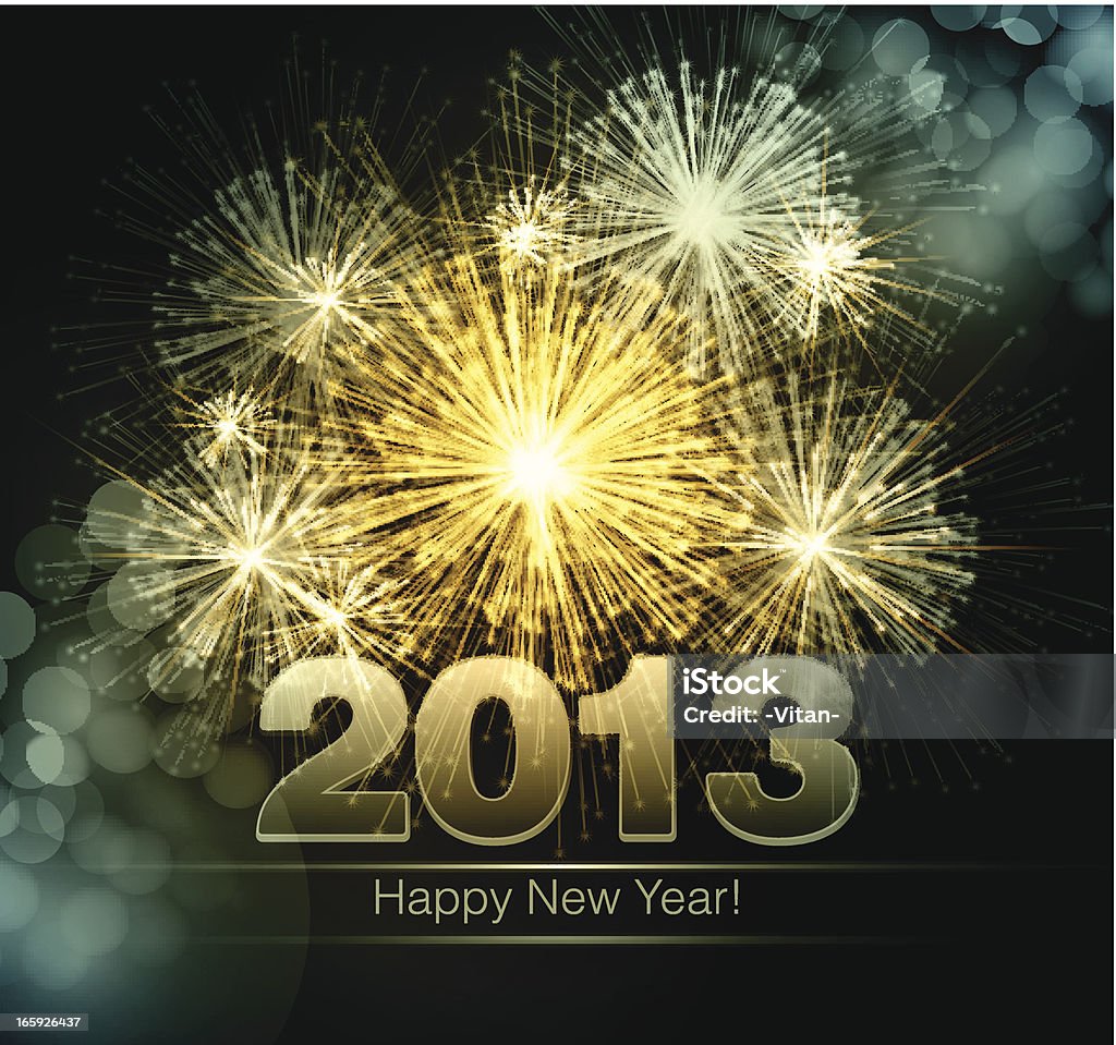 Heureuse nouvelle année 2013-plan - clipart vectoriel de Couleur noire libre de droits