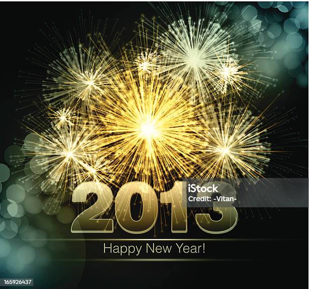Happy New Year 2013 Background Stock Illustration - Download Image Now - Backgrounds, Black Color, New Year