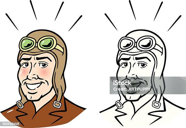 Vintage Pilot Or Driver Stock Illustration - Download Image Now - Pilot, Illustration, Old-fashioned