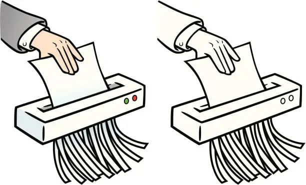 Vector illustration of Shredding Documents