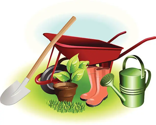 Vector illustration of Garden tools