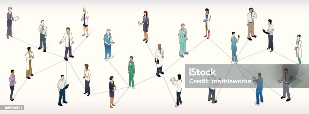 Illustrazione medica panoramica della rete - arte vettoriale royalty-free di Network