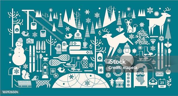 Ilustración de Panorama De Navidad y más Vectores Libres de Derechos de Invierno - Invierno, Navidad, Festivo
