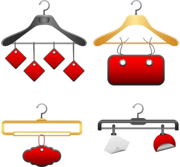 Vector illustration of Hangers and labels