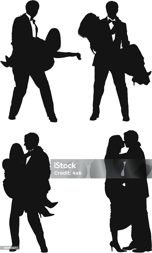 Multiple images of a romantic couple Multiple images of a romantic couplehttp://www.twodozendesign.info/i/1.png In Silhouette stock vector