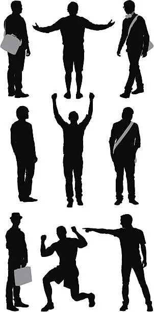 Vector illustration of Silhouette of people