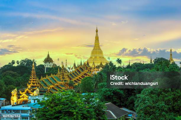 Yangon Myanmar At Shwedagon Pagoda Stock Photo - Download Image Now - Ancient, Architecture, Asia