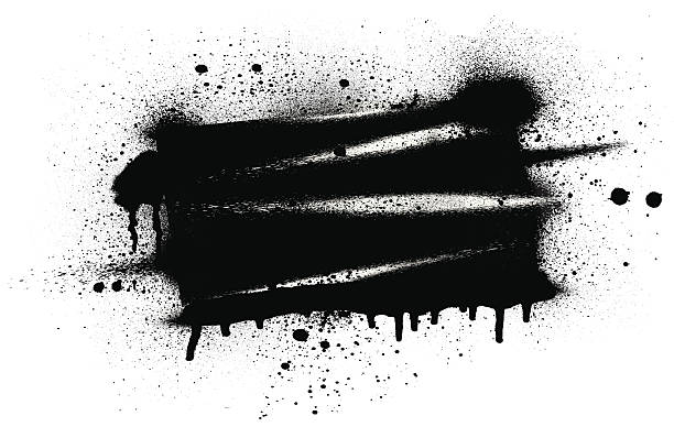 ilustrações de stock, clip art, desenhos animados e ícones de spray de tinta banner - spray ink splattered dirty