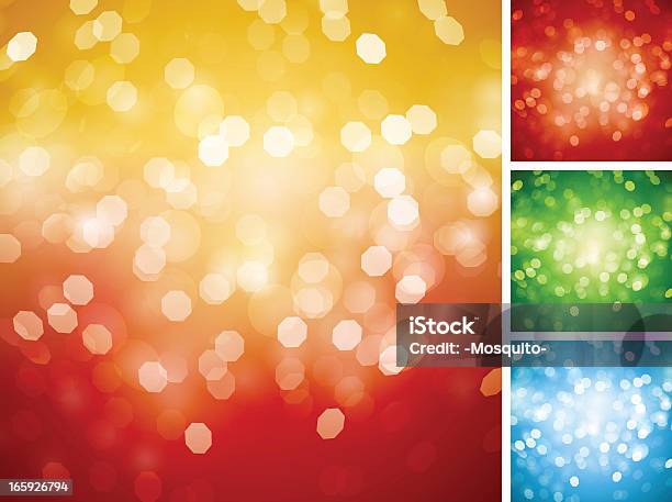 Natal Desfocado Luzes De Fundo - Arte vetorial de stock e mais imagens de Abstrato - Abstrato, Amarelo, Azul