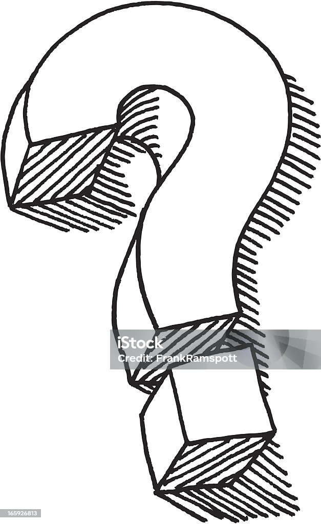 Di domanda simbolo di disegno - arte vettoriale royalty-free di Line Art