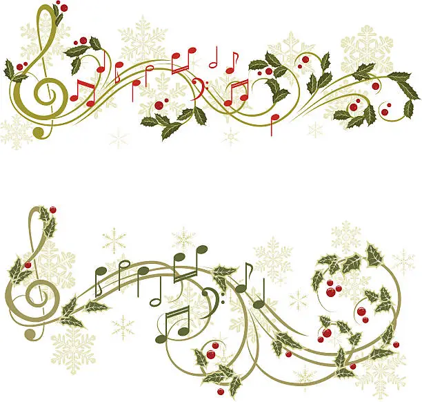 Vector illustration of Christmas music