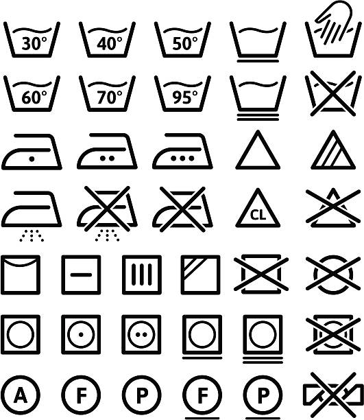 прачечная за символы - laundry symbol stock illustrations