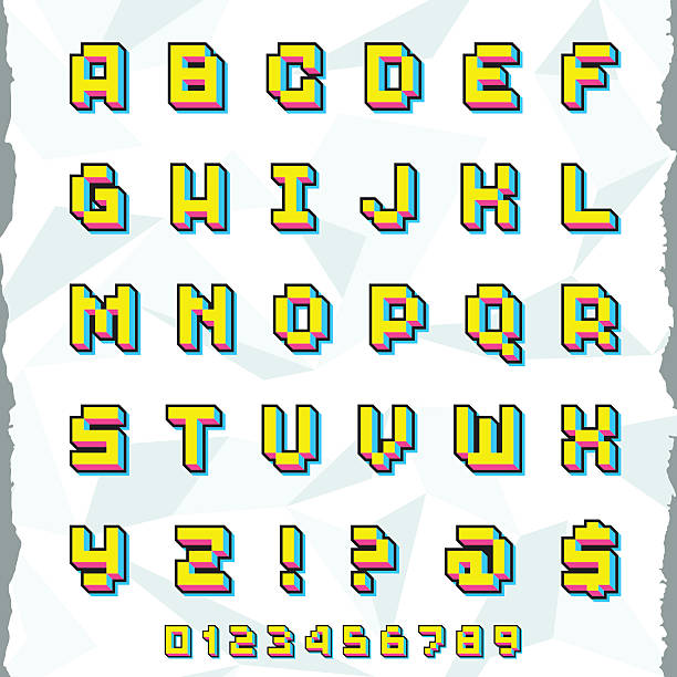 illustrazioni stock, clip art, cartoni animati e icone di tendenza di font cubo - three dimensional shape alphabetical order alphabet text