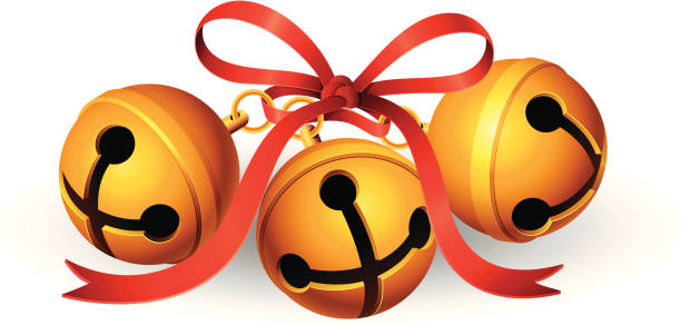 jingle bells - schlittenglocke stock-grafiken, -clipart, -cartoons und -symbole