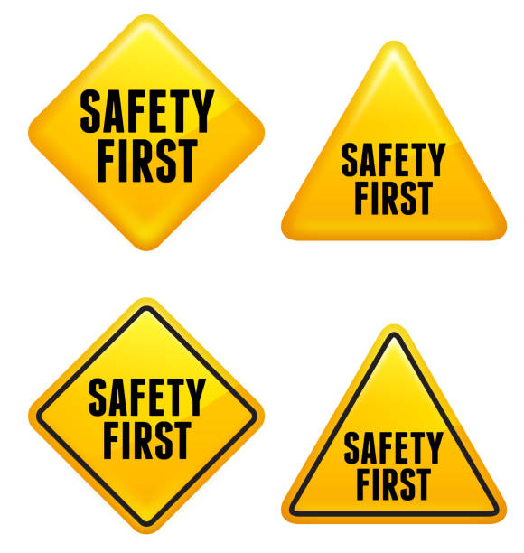 Safety First Street Sign Safety First Street Sign safety first stock illustrations