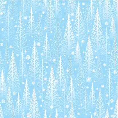 Seamless stylised winter trees background. Will tile endlessly.  EPS 10 file using transparencies.