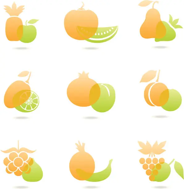 Vector illustration of Colorful fruits