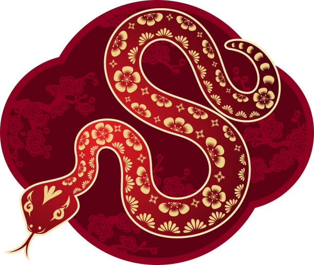 ilustrações, clipart, desenhos animados e ícones de ano novo chinês de cobra - snake year china chinese new year