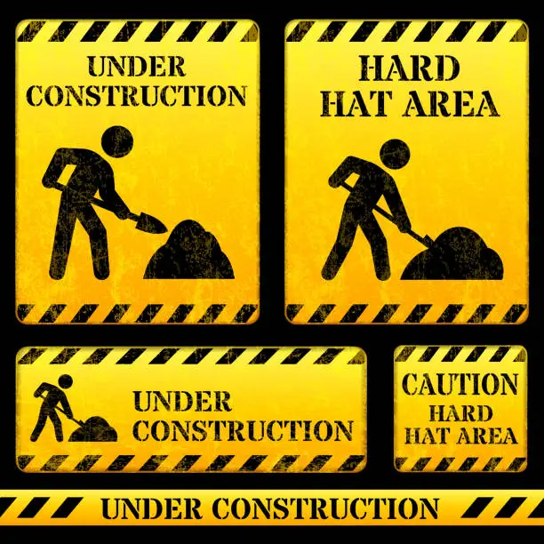 Vector illustration of Construction Street Sign