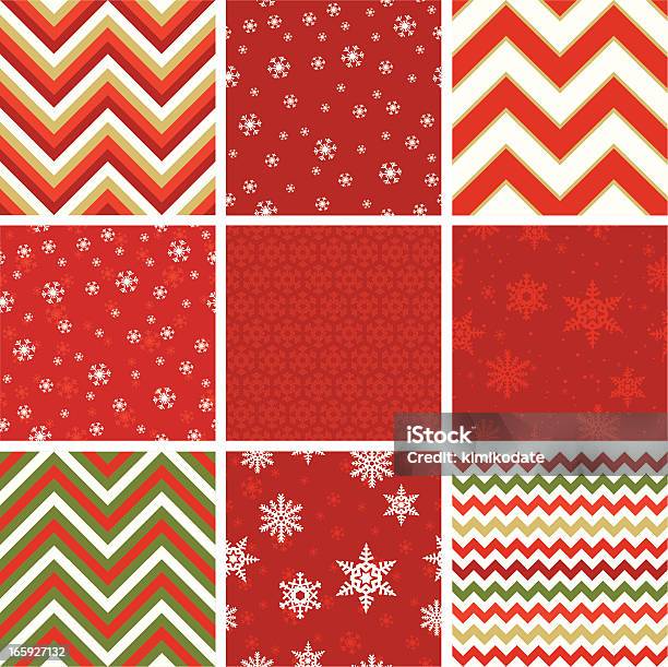 Christmas Seamless Pattern Set — стоковая векторная графика и другие изображения на тему Рождественская бумага - Рождественская бумага, Ёлочка, Абстрактный