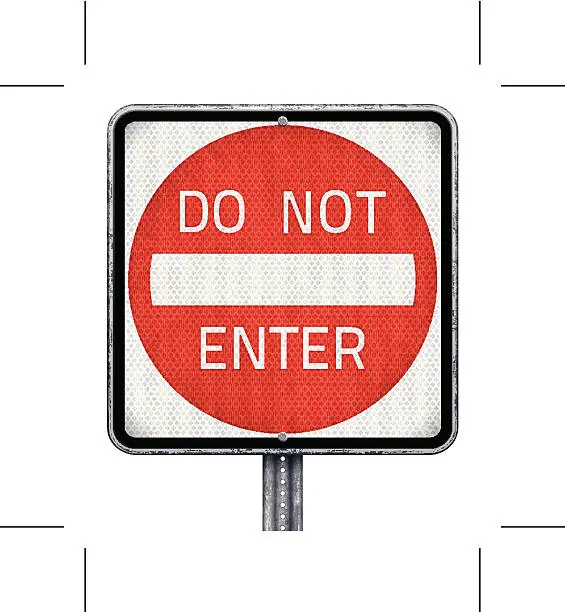 Vector illustration of do not enter prohibition road sign