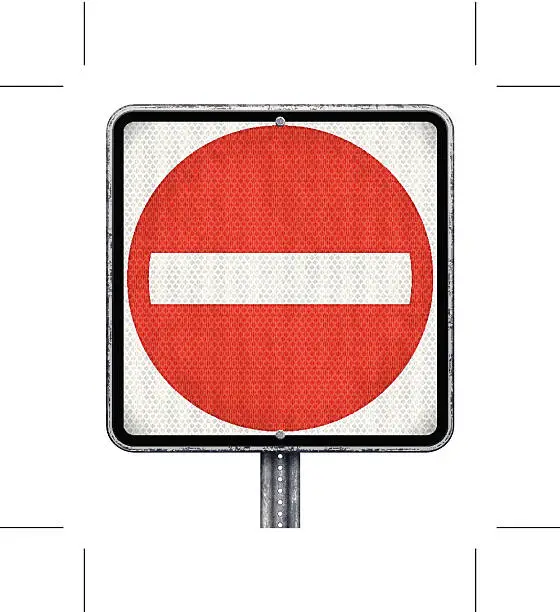 Vector illustration of do not enter prohibition road sign