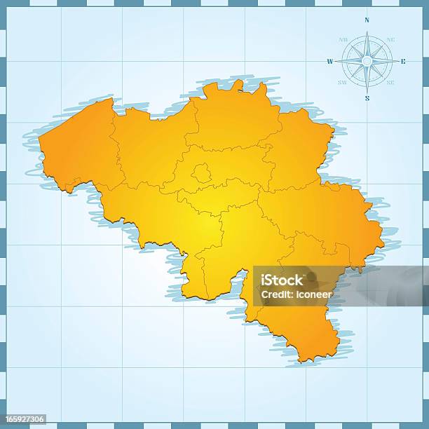 Бельгия Ретро Карта — стоковая векторная графика и другие изображения на тему Бежевый - Бежевый, Бельгия, Векторная графика