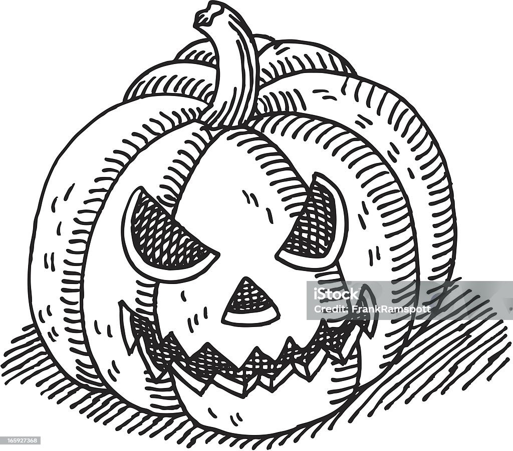 Vetores de Abóbora De Halloween Desenho e mais imagens de Arte