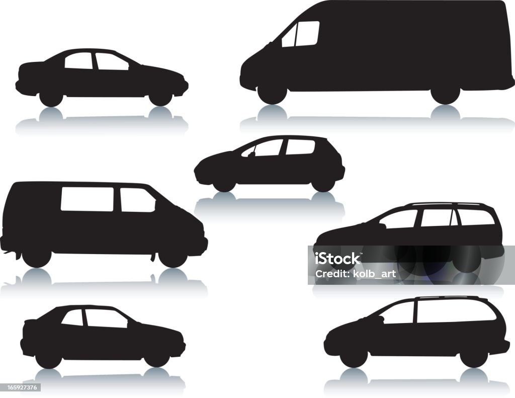 Sylwetka samochodu - Grafika wektorowa royalty-free (Minivan)
