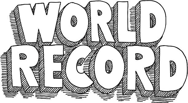 ilustrações de stock, clip art, desenhos animados e ícones de recorde mundial lettering desenho - world record illustrations