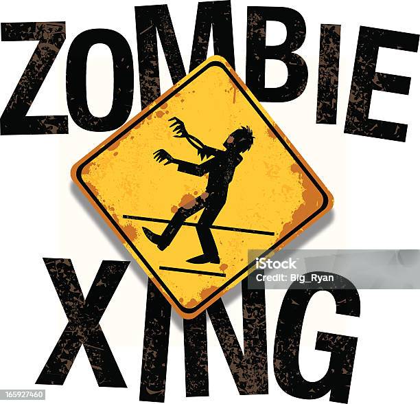 Zombie Xing Text Stock Vektor Art und mehr Bilder von Comic - Kunstwerk - Comic - Kunstwerk, Festliches Ereignis, Grauen