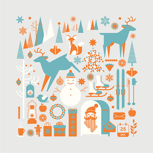 Boże Narodzenie Krajobraz – artystyczna grafika wektorowa
