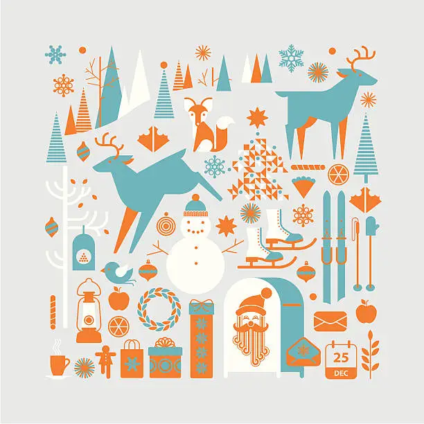 Vector illustration of Christmas landscape