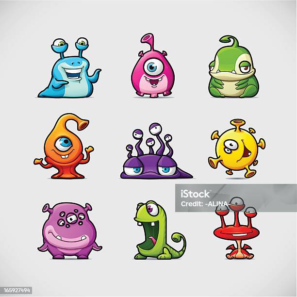 Cute Cartoon Monsters Stock Illustration - Download Image Now - Alien, Cartoon, Monster - Fictional Character