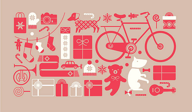 Christmas presents silhouettes Composition with silhouettes of Christmas presents. ZIP includes large JPG (CMYK) PNG with transparent background. gift silhouettes stock illustrations