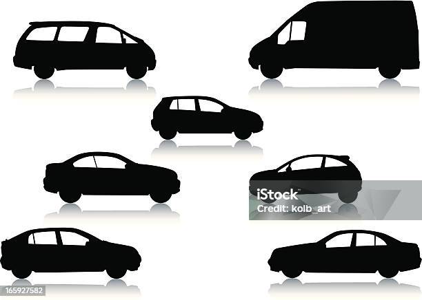 Car Silhouettes Stock Illustration - Download Image Now - Car, In Silhouette, Mini Van