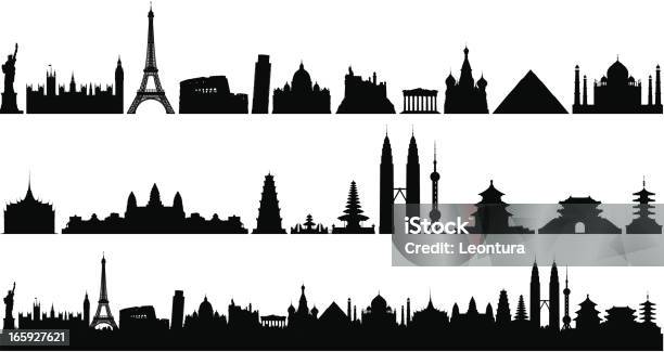 세계 스카이라인 건축물 대부분은 세부적인 이동형 및 전체 벡터에 대한 스톡 벡터 아트 및 기타 이미지 - 벡터, 건물 외관, 스카이라인