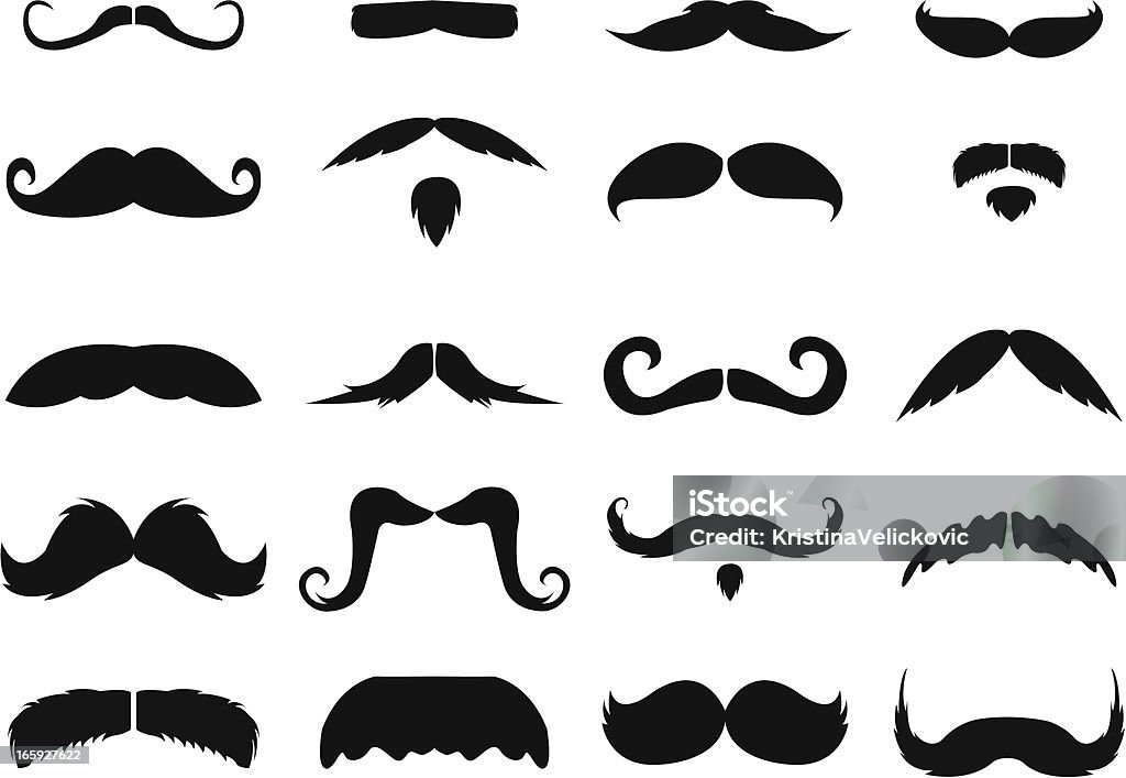 Black and white images of moustaches vector file of mustaches Mustache stock vector