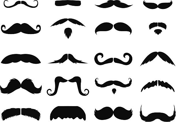 Black and white images of moustaches vector file of mustaches tattoo clipart stock illustrations