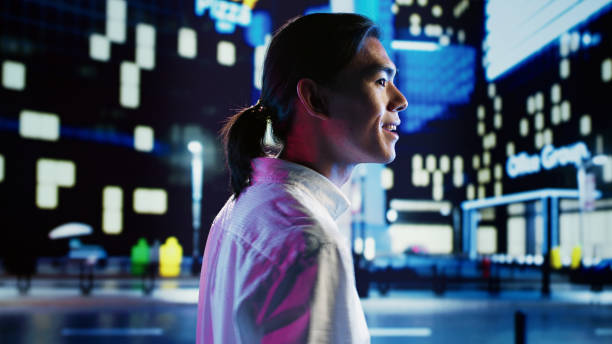 istock Man wanders around city streets at night 1659276314