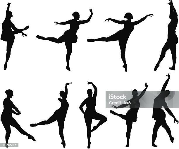 Vetores de Várias Imagens De Uma Dançarina De Balé e mais imagens de Dançarina de Balé - Dançarina de Balé, Imagem múltipla, Ilustração e Pintura