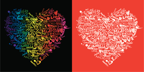 Written with love. Hand-painted and rendering as vector illustration.